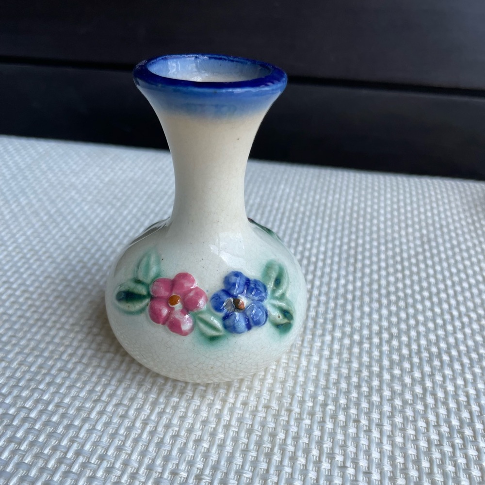 Vintage Mini Ceramic Vase Japan Flowers